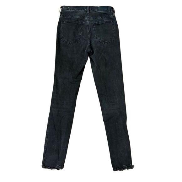 Madewell 10” High Rise Skinny Jeans Button Fly Black Raw Hem Size 25 - Picture 2 of 6
